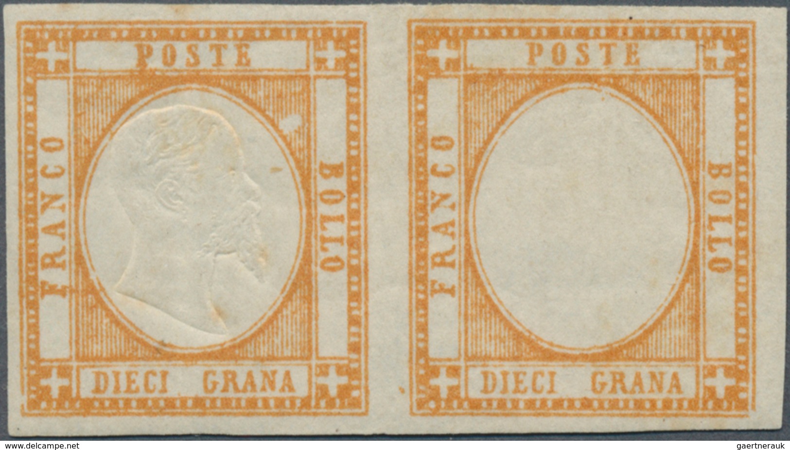 Italien - Altitalienische Staaten: Neapel: 1861, Italy - Province Of Naples: 10 Gr Orange, Horizonta - Napels