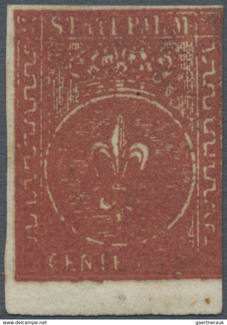 Italien - Altitalienische Staaten: Parma: 1851, 25 Cents Dark Red Brown, Mint Without Gum, Three Goo - Parma