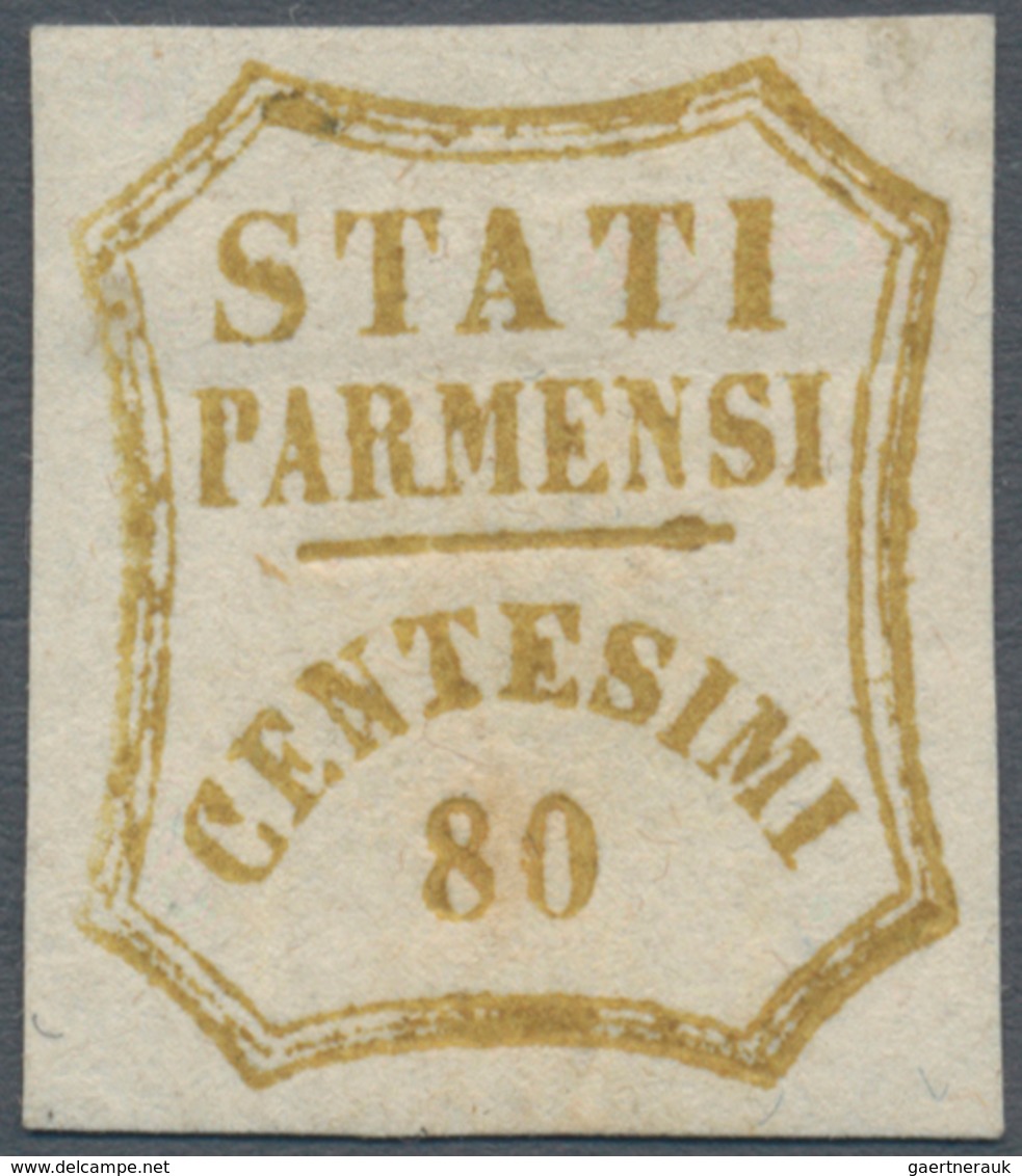 Italien - Altitalienische Staaten: Parma: 1859, Provisional Government, 80 Cents Olive Bistre, Mint - Parma