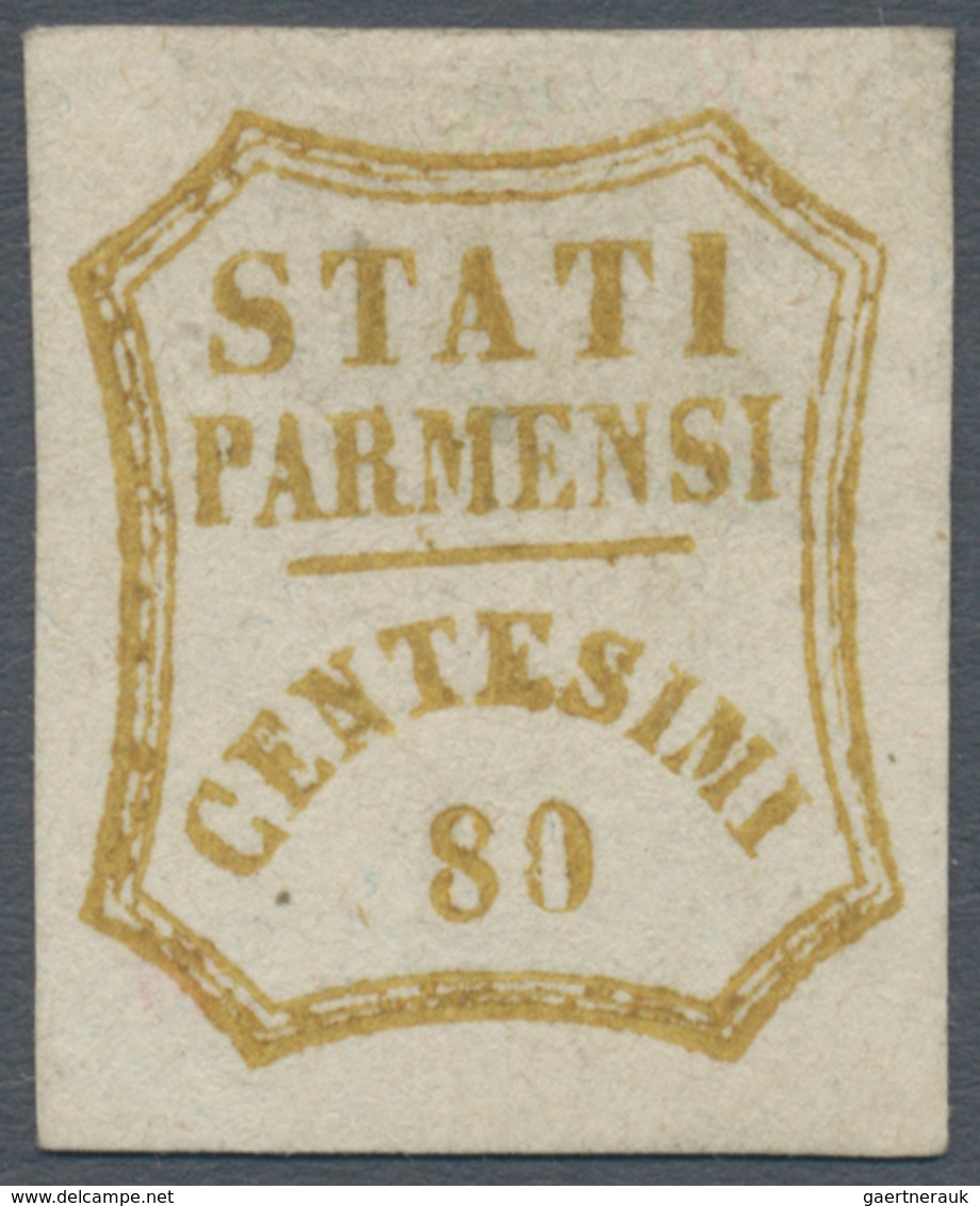 Italien - Altitalienische Staaten: Parma: 1859, Provisional Government, 80 Cents Olive Bistre, Unuse - Parma