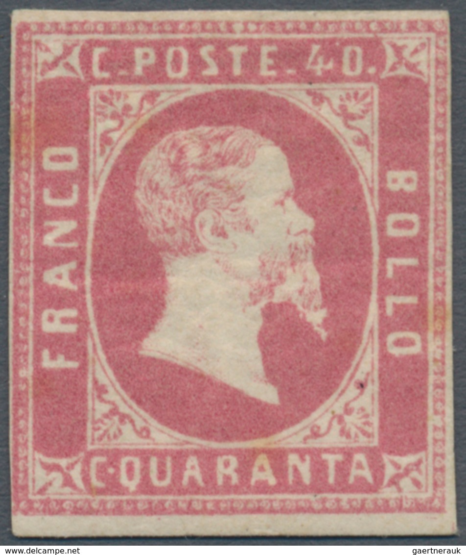 Italien - Altitalienische Staaten: Sardinien: 1851, 40 Cents, Lilac Pink, Mint With Gum, Well Margin - Sardinia