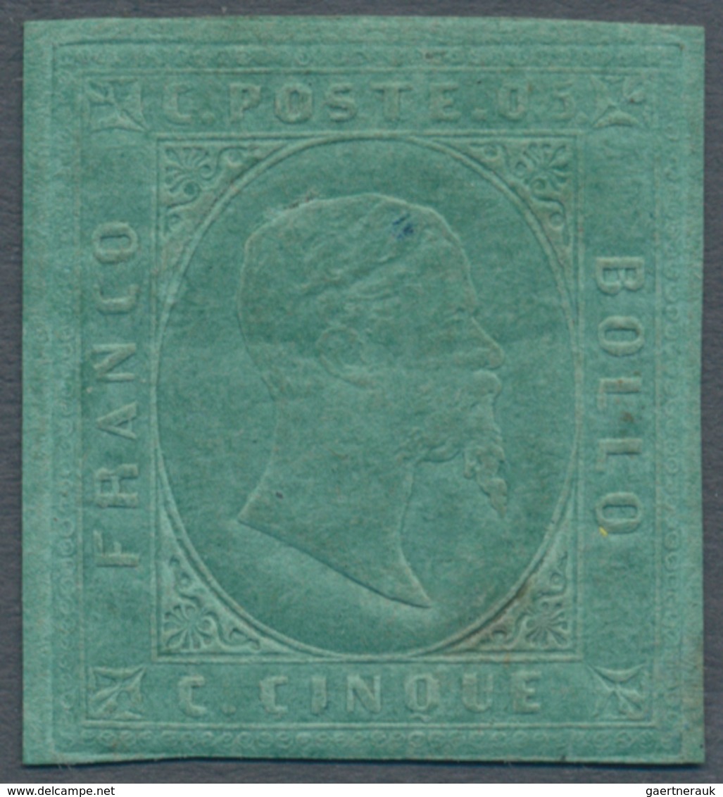 Italien - Altitalienische Staaten: Sardinien: 1853, 5 Cents Green, Mint With Gum, In Excellent Condi - Sardegna