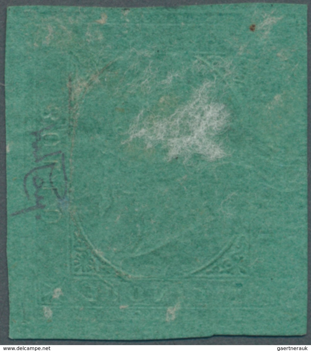 Italien - Altitalienische Staaten: Sardinien: 1853, 5c. Green, Fresh Colour And Full Margins, Slight - Sardinië