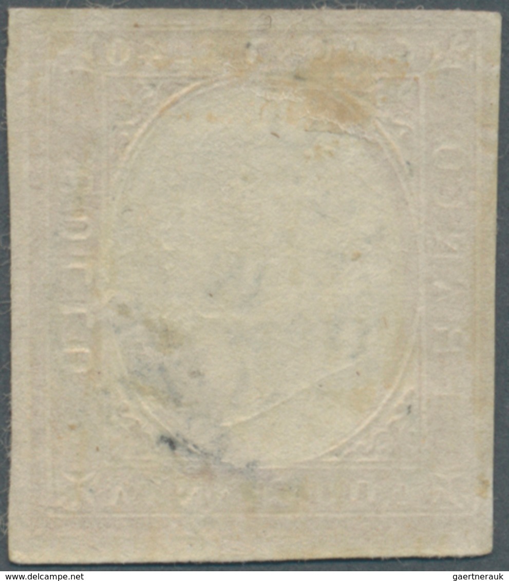 Italien - Altitalienische Staaten: Sardinien: 1854, 40 C Brick-red, Close Margins, Used With Cds GEN - Sardinië