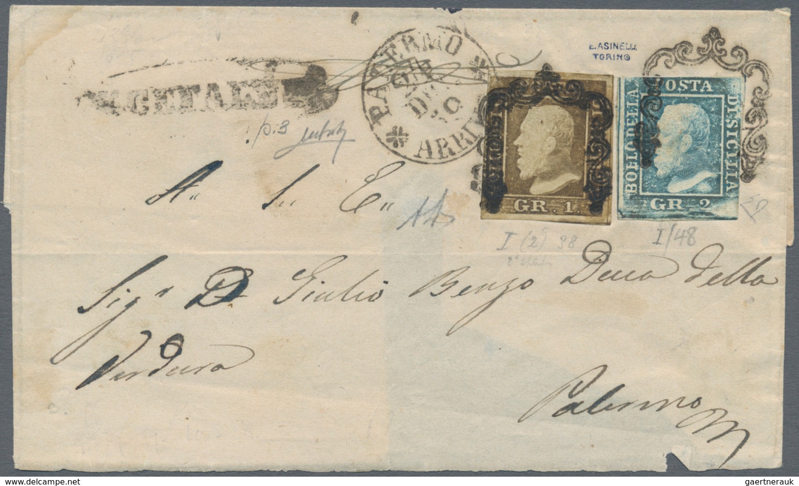 Italien - Altitalienische Staaten: Sizilien: 1859, 1 Grain, Position 38 Of The First Plate, Second S - Sicilië