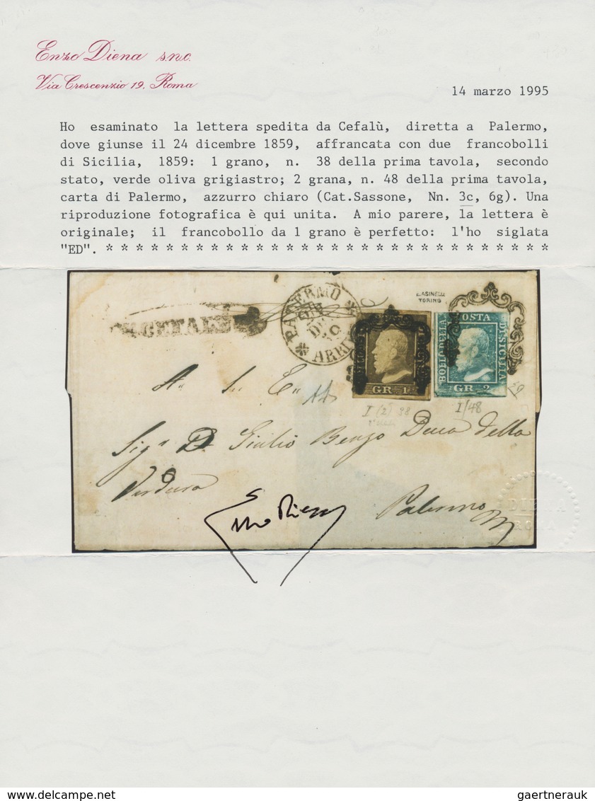 Italien - Altitalienische Staaten: Sizilien: 1859, 1 Grain, Position 38 Of The First Plate, Second S - Sicilia