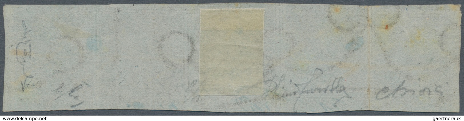 Italien - Altitalienische Staaten: Toscana: 1851, 1 Quattrino Black On Greyish Paper, Horizontal Str - Toscane