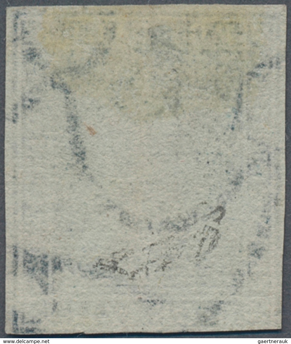 Italien - Altitalienische Staaten: Toscana: 1851, 6cr. Slate-blue On Grey Paper, Intense Colour, Cut - Toscane
