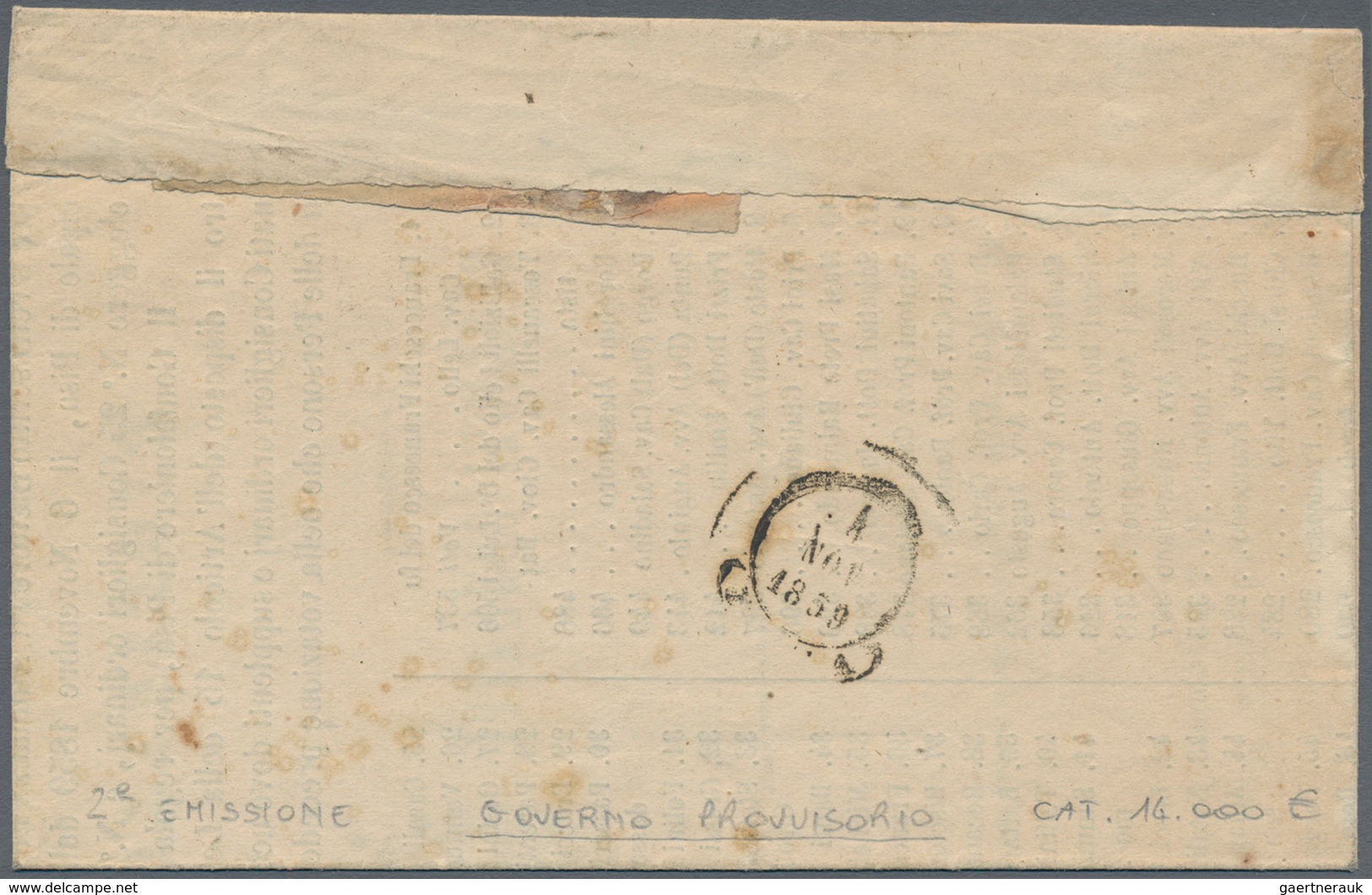 Italien - Altitalienische Staaten: Toscana: 1859: Press Circular Within Pisa Dated 4-11-1859 Franked - Toscane