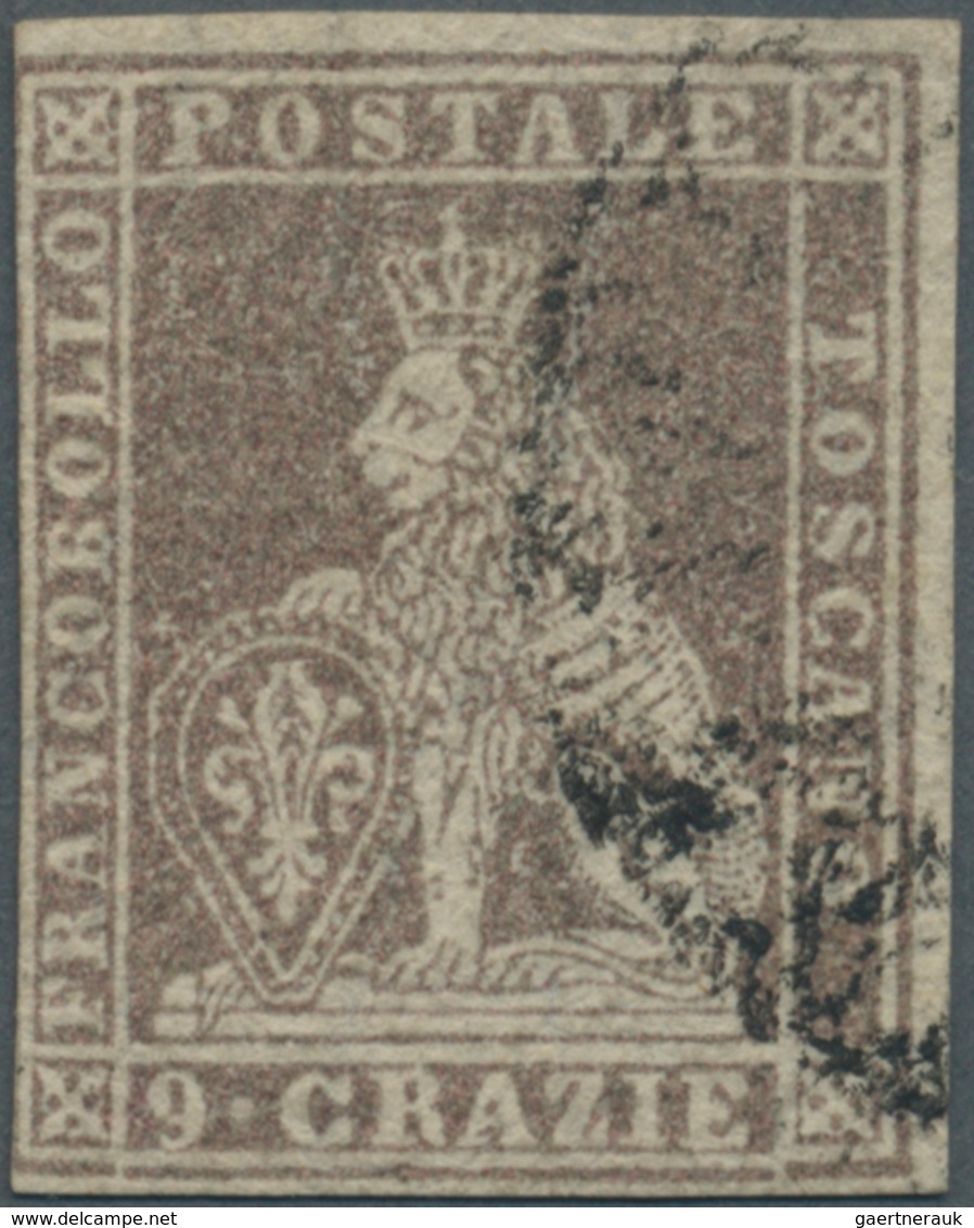 Italien - Altitalienische Staaten: Toscana: 1859, 9cr. Brownish Lilac, Fresh Colour, Slightly Cut In - Toscane