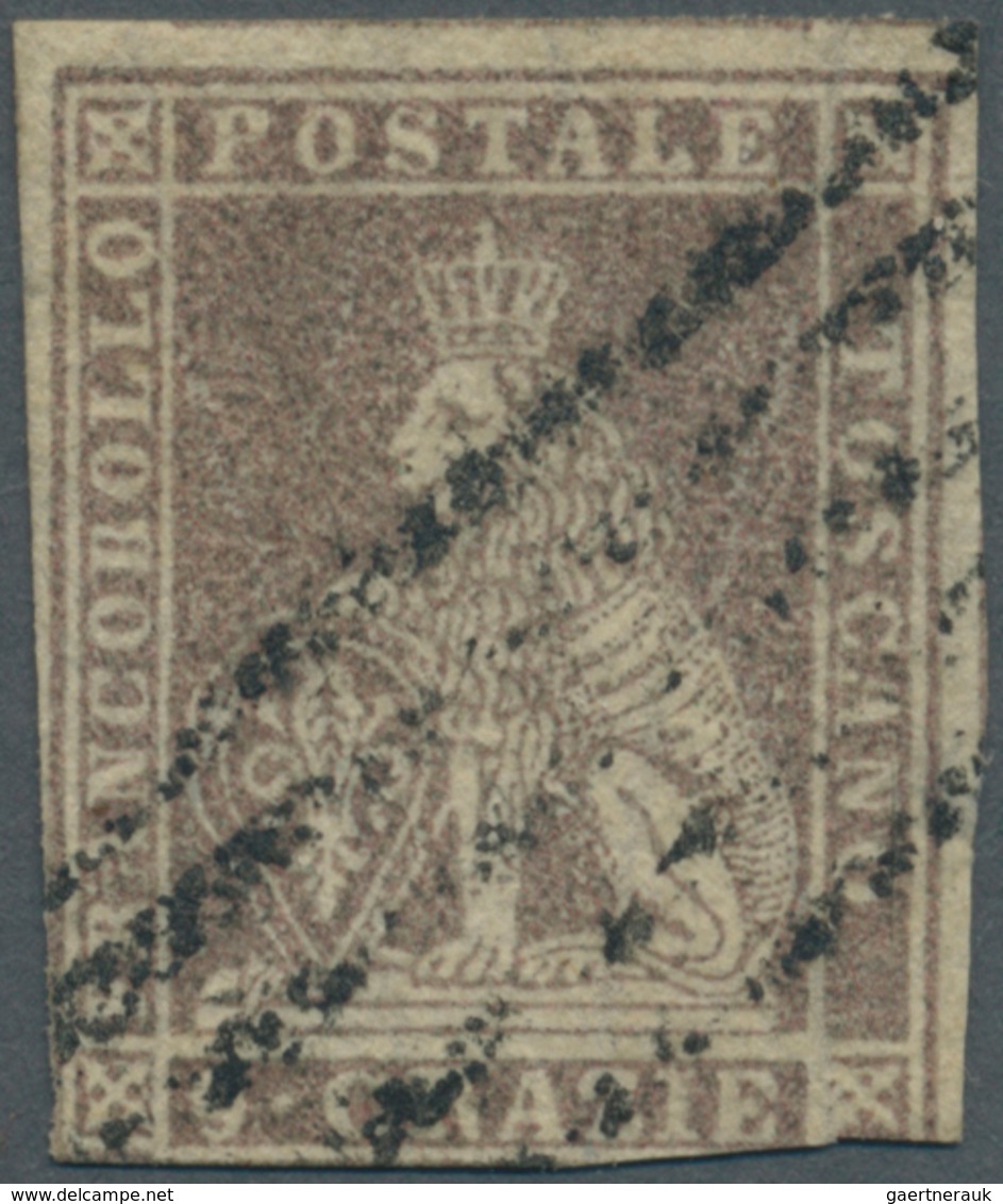 Italien - Altitalienische Staaten: Toscana: 1859, 9 Cr Lilac, Used With Mute Bar Cancellation, 3 Mar - Toscane