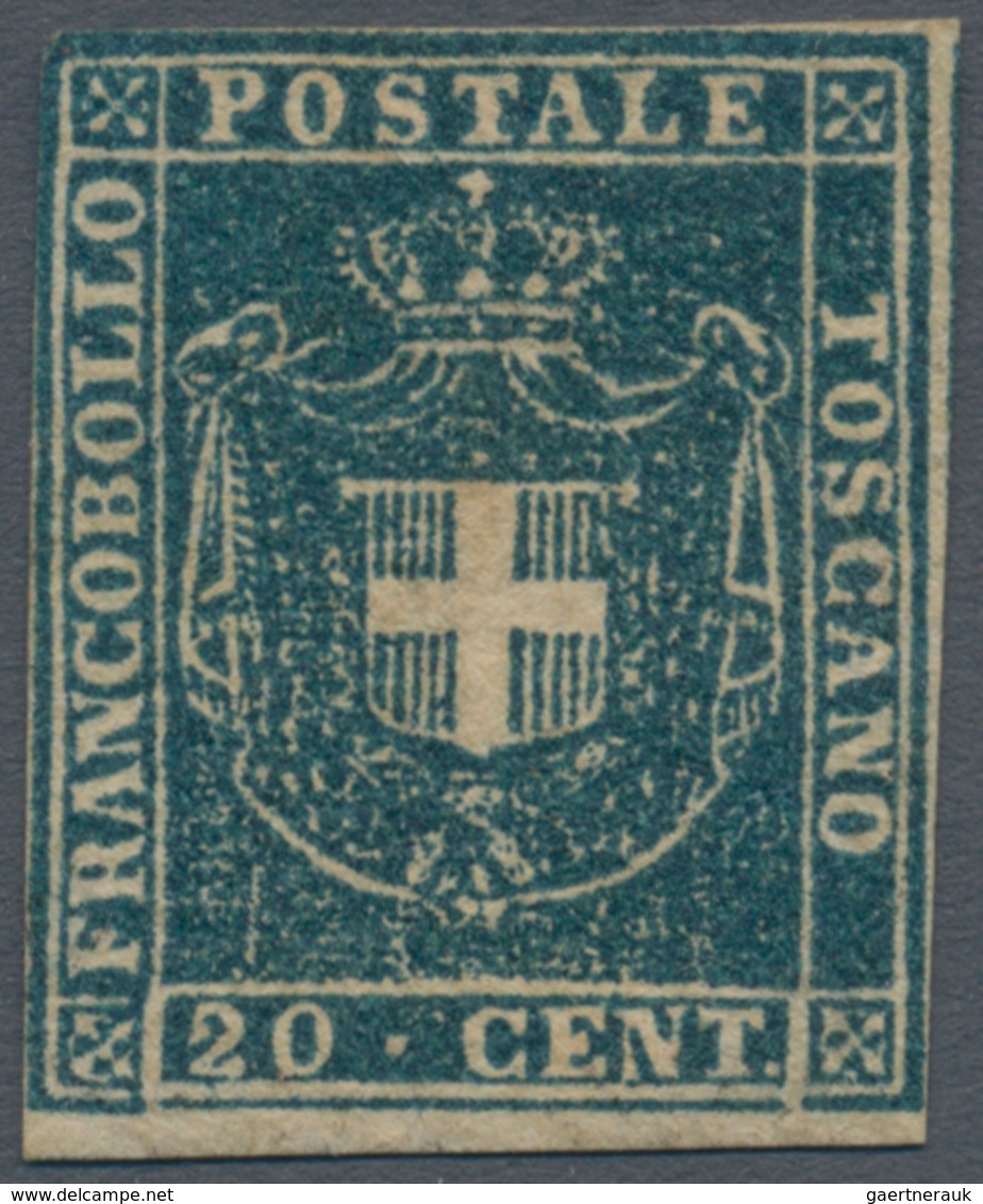 Italien - Altitalienische Staaten: Toscana: 1860, Provisional Government, 20 Cents Blue, New With Or - Toscane