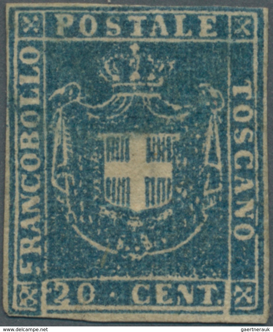 Italien - Altitalienische Staaten: Toscana: 1860, 20c. Slate-blue, Fresh Intense Colour, Slightly To - Toscane