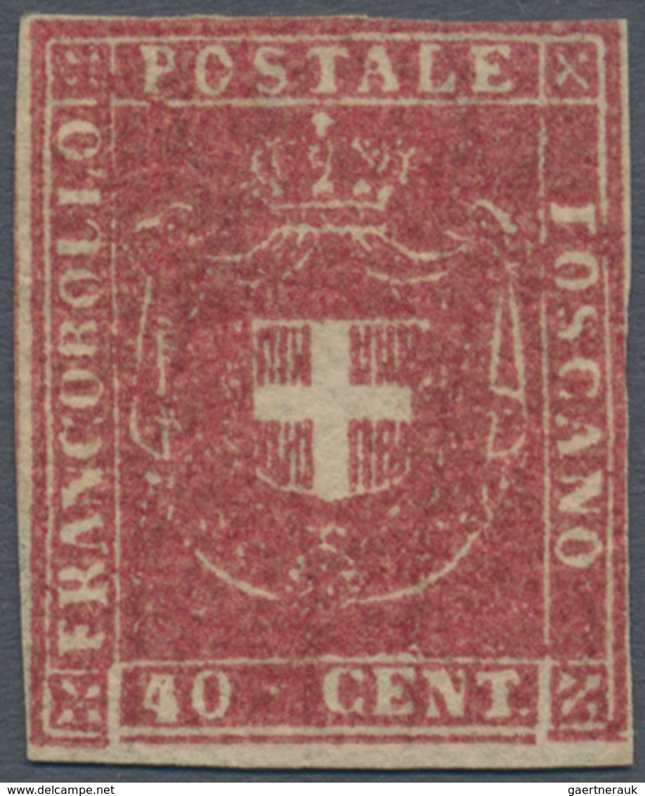 Italien - Altitalienische Staaten: Toscana: 1860, Provisional Government, 40 Cents Carmine, Mint Wit - Toscane
