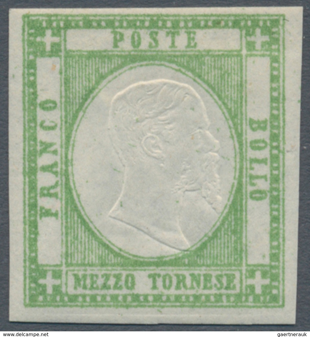 Italien: 1861, Neapolitan Province, ½t. Emerald, Bright Colour, Full To Large Margins, Mint O.g. Wit - Ongebruikt