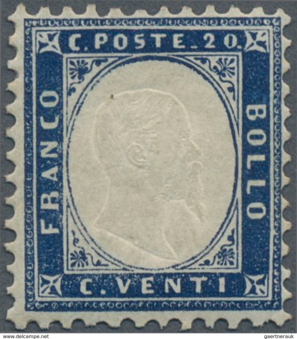 Italien: 1862, 20c. Blue, Fresh Colour, Well Perforated, Mint Original Gum Previously Hinged, Signed - Nuovi