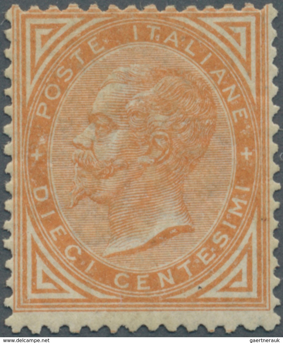 Italien: 1863, 10c. Yellow-orange, London Printing, Fresh Colour, Well Perforated, Unmounted Mint, S - Ongebruikt