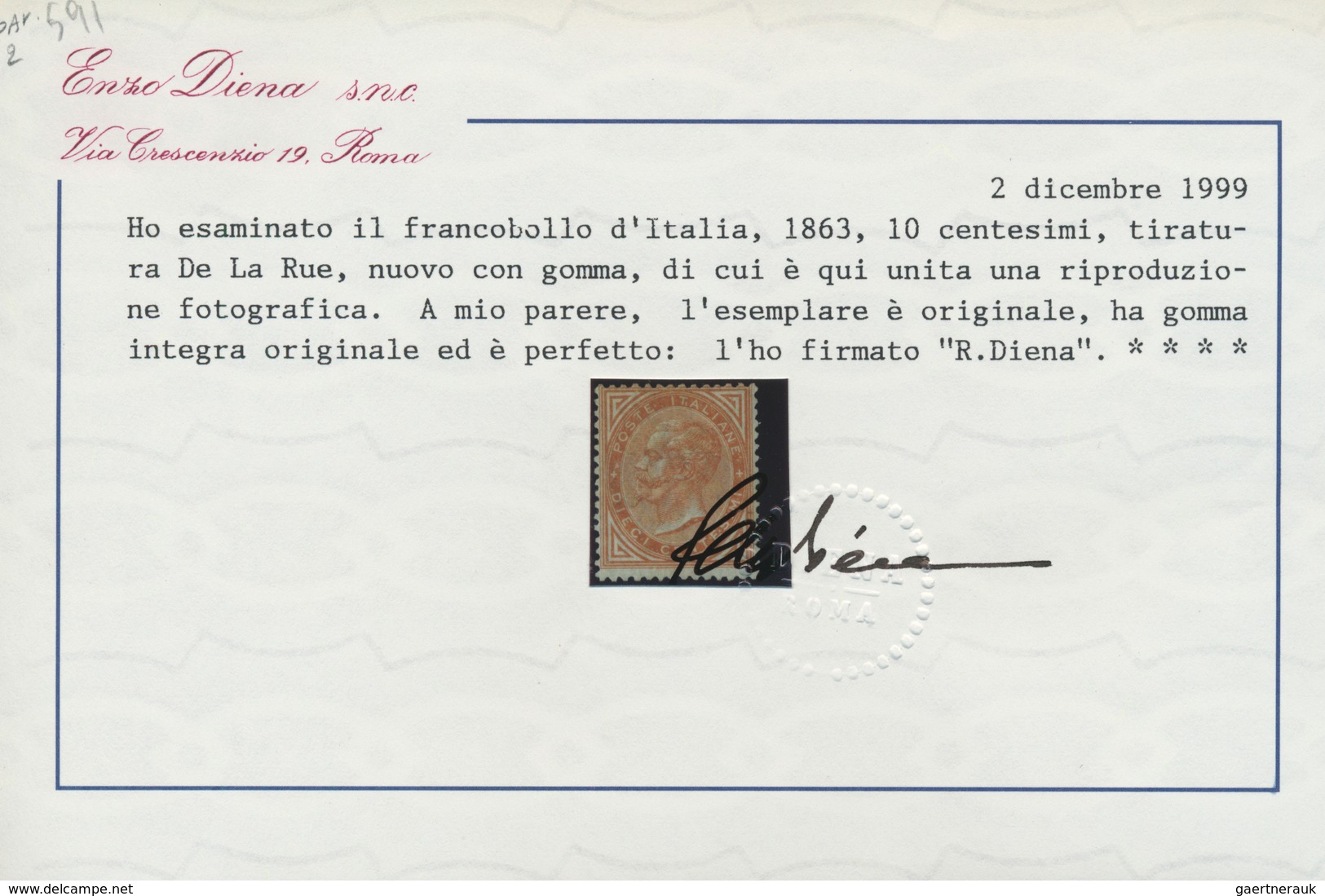 Italien: 1863, 10c. Yellow-orange, London Printing, Fresh Colour, Well Perforated, Unmounted Mint, S - Ongebruikt