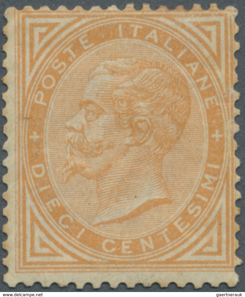 Italien: 1866, 10c. Yellow-orange, Turin Printing, Fresh Colour, Well Perforated, Mint Original Gum, - Ongebruikt