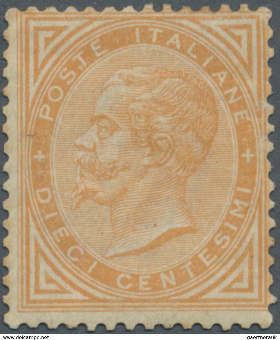 Italien: 1866, 10c. Yellow-orange, Turin Printing, Fresh Colour, Well Perforated, Mint Original Gum, - Mint/hinged