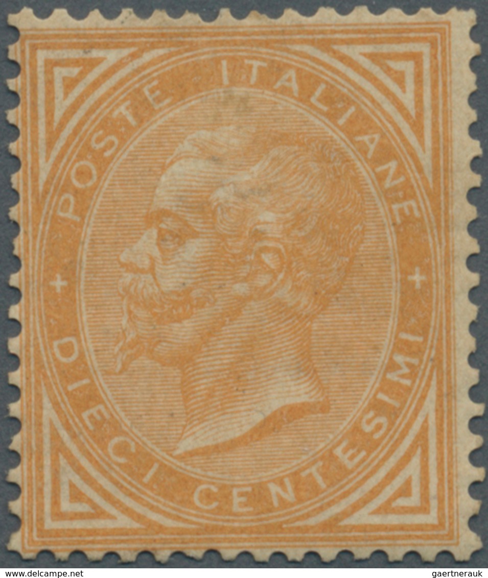 Italien: 1866, 10c. Yellow-orange, Turin Printing, Fresh Colour, Normally Perforated With Slight Fla - Nuovi