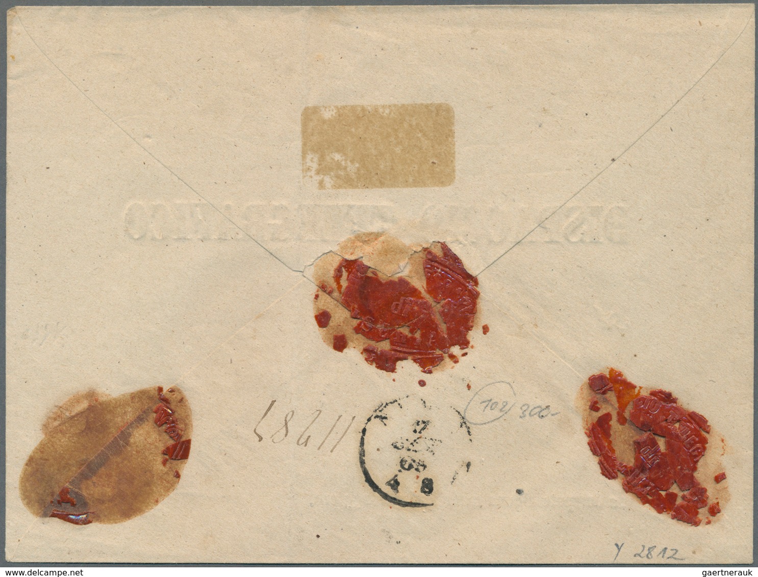 Italien: 1865, Registered Telegram Envelope Franked With 20 Ct. On 15 Ct. (2) And 10 Ct. Brownorange - Mint/hinged