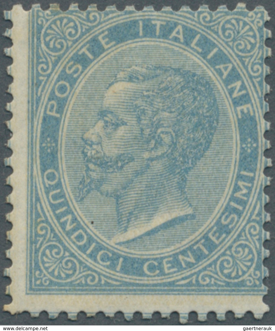 Italien: 1863, 15c. Blue, London Printing, Fresh Colour, Normally Perforated With Short Lower Left P - Ongebruikt