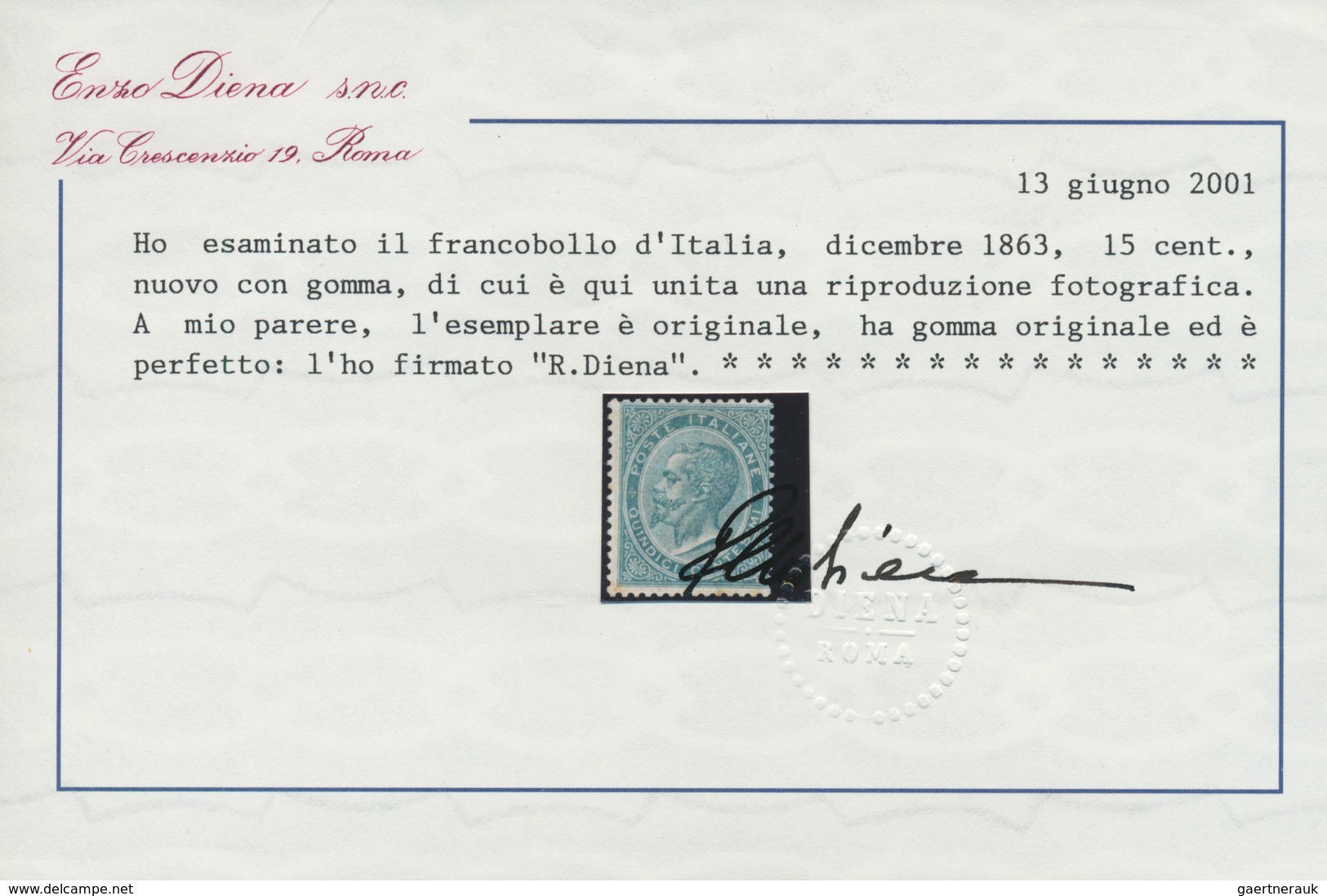 Italien: 1863, 15c. Blue, London Printing, Fresh Colour, Well Perforated, Mint Original Gum Previous - Ongebruikt