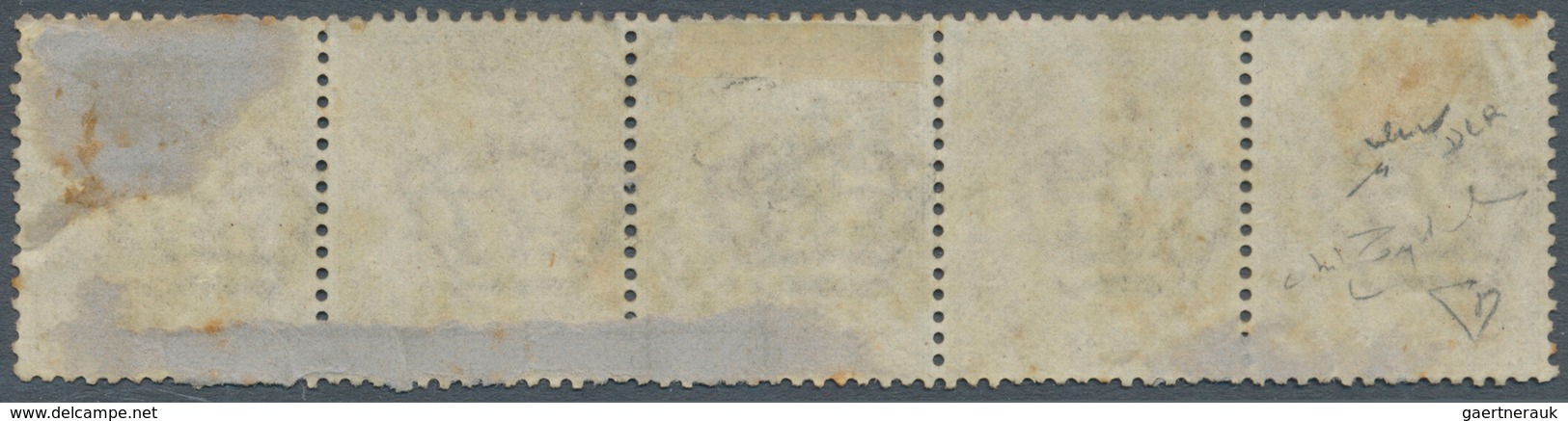 Italien: 1863 Strip Of Five 30 Cent De La Rue (London Print), Used With Very Light Cancel. One Stamp - Ongebruikt