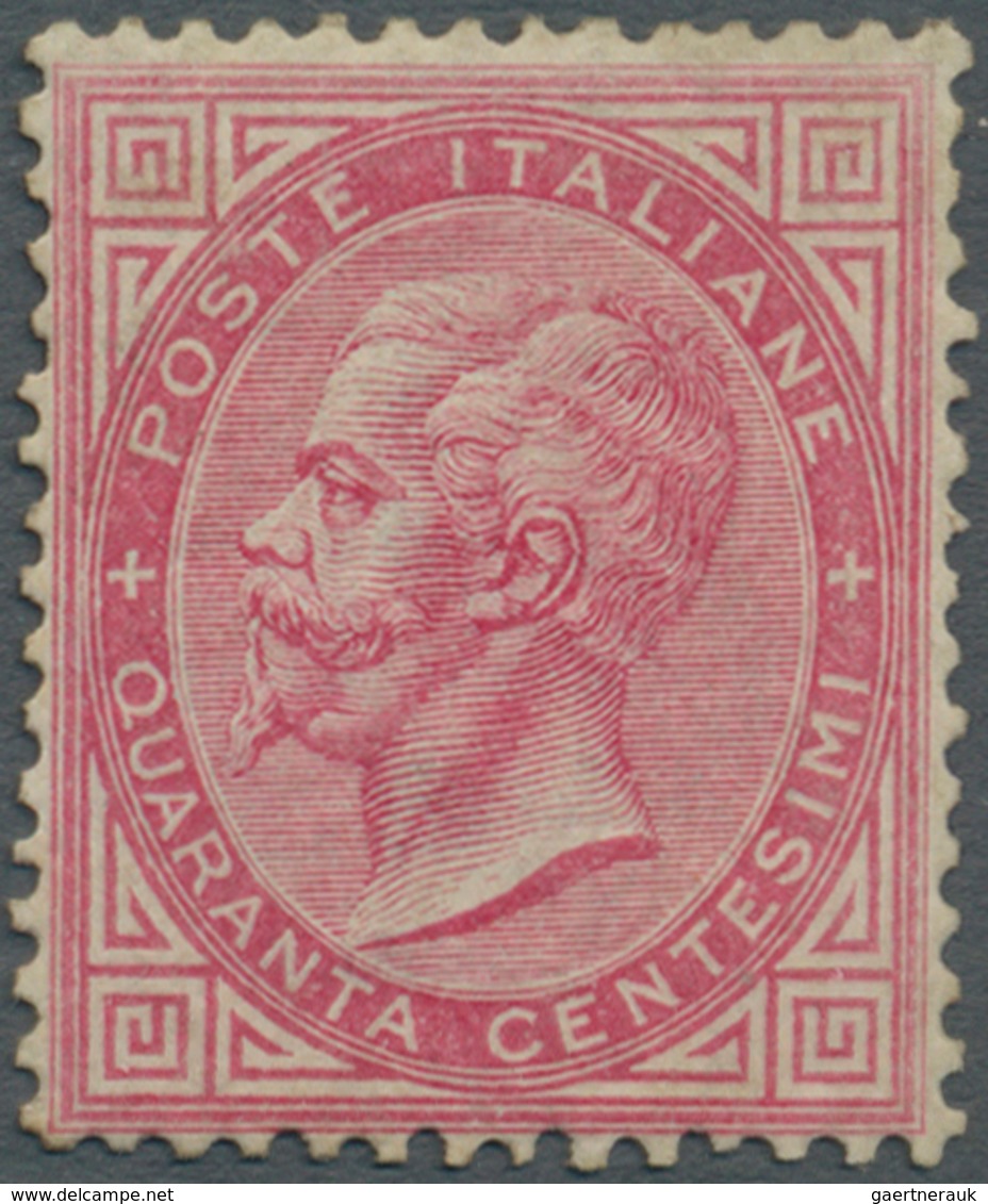 Italien: 1863, 40c. Rose Carmine, Mint Regummed, Fine And Fresh, Michel Catalogue Value 4.500,- Euro - Ongebruikt