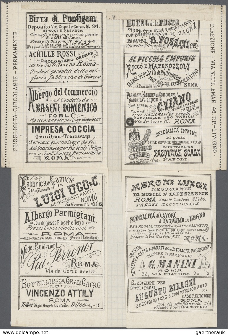 Italien: 1887, Unused "Francolettera" Franked With 2Cent. Bearing 26 Different Advertisings. Very Ra - Ongebruikt