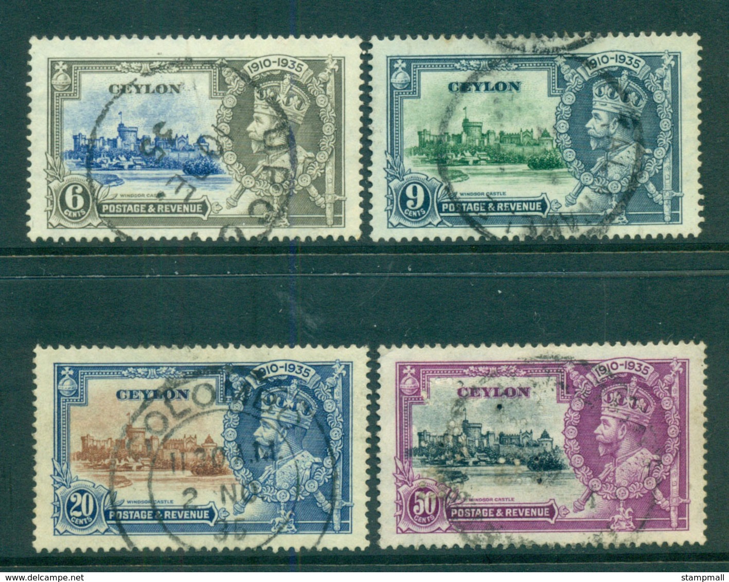 Ceylon 1935 Silver Jubilee (50c Perfin) FU Lot54993 - Sri Lanka (Ceylon) (1948-...)