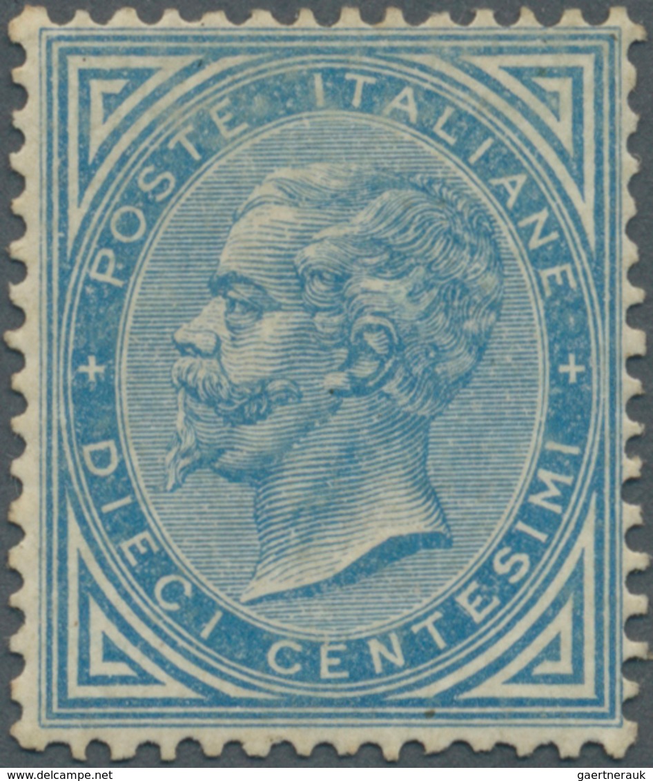 Italien: 1877, 10c. Blue, Fresh Colour, Good Centering, Normally Perforated, Mint Original Gum Previ - Mint/hinged