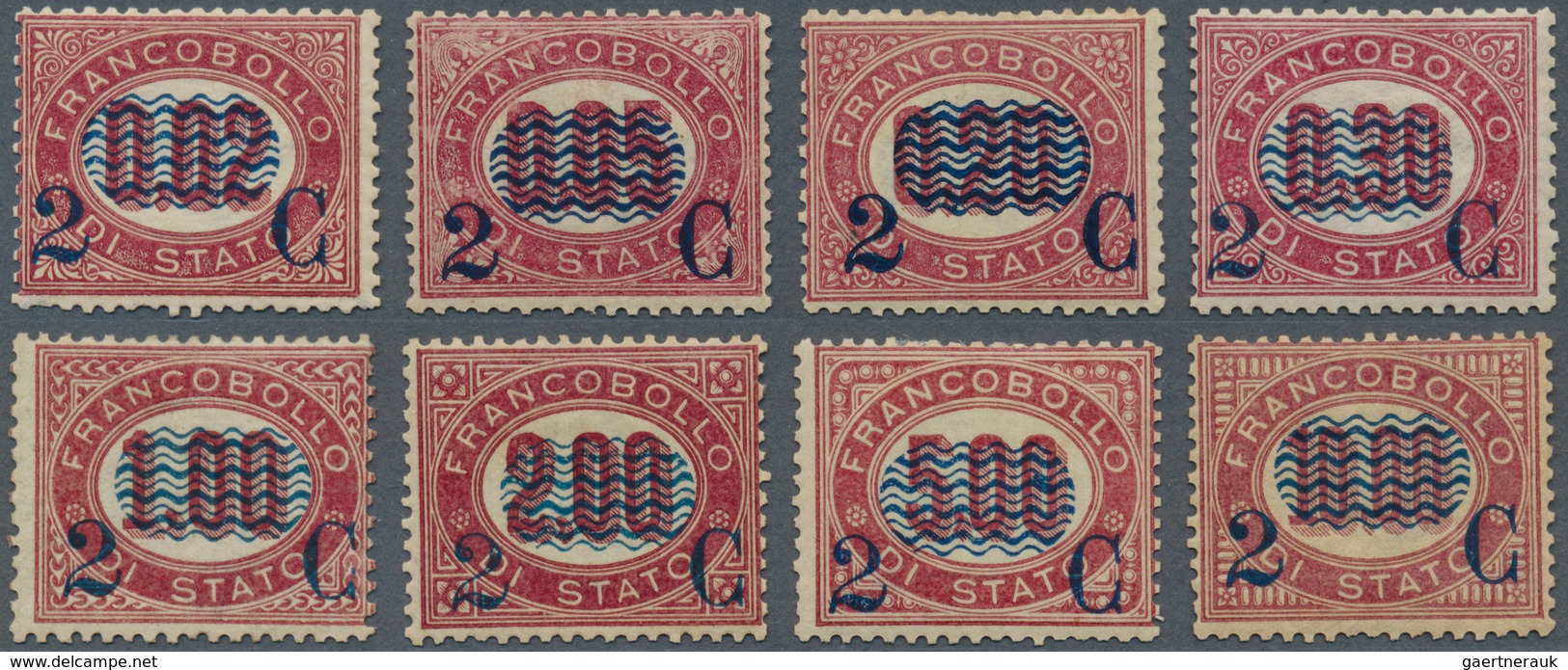 Italien: 1878, Newspaper Stamps, Revaluation Overprints On Officials, Complete Set Of Eight Values, - Mint/hinged