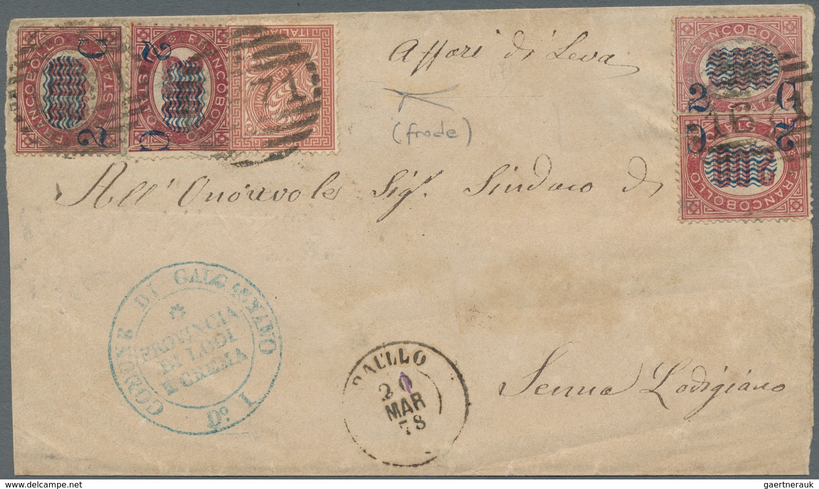 Italien: 1878, Official Cover Sent Between The Mayors Of Paullo And Senna Lodigiano And Showing An I - Ongebruikt