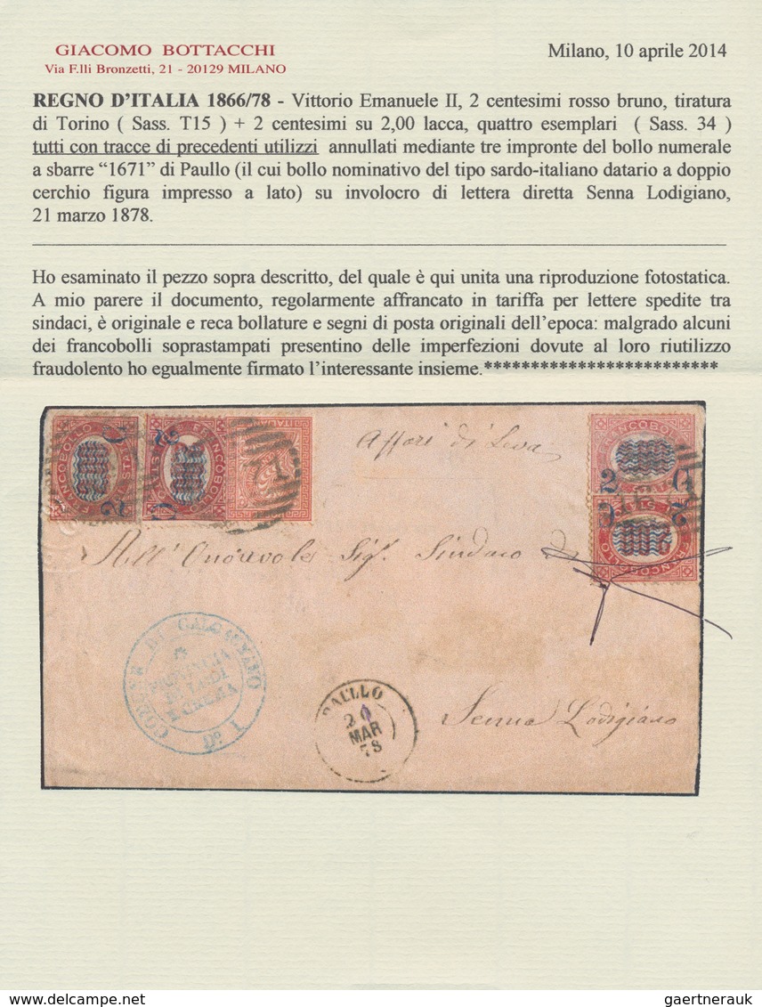 Italien: 1878, Official Cover Sent Between The Mayors Of Paullo And Senna Lodigiano And Showing An I - Ongebruikt