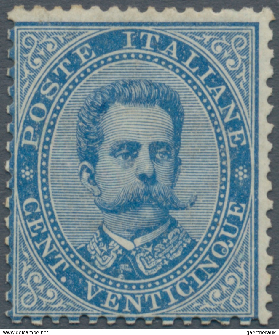 Italien: 1879, Umberto I. 25c. Blue Mint Hinged (part Original Gum), Scarce Stamp, Mi. € 600,-- (Sas - Ongebruikt