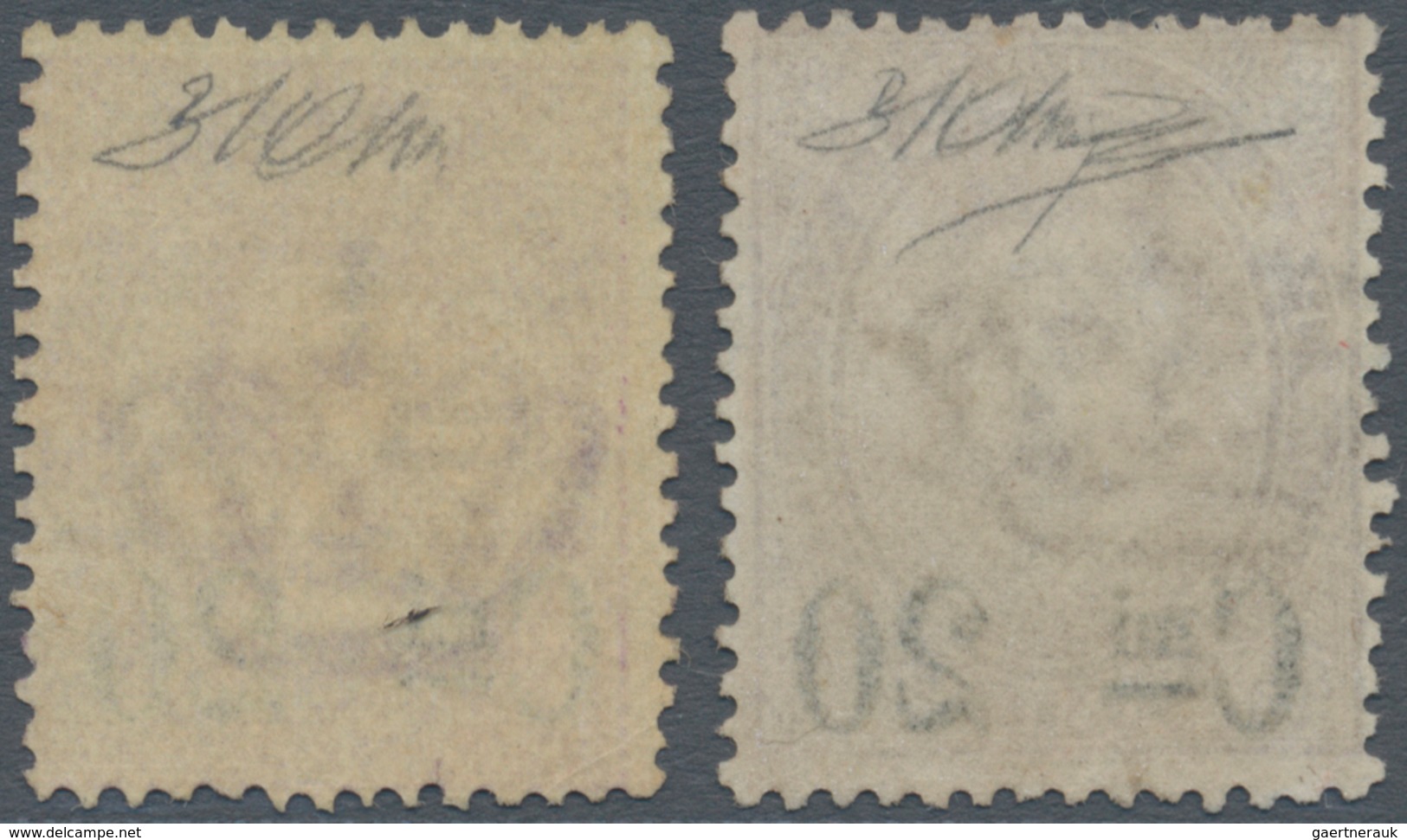 Italien: 1890, Umberto I. 30c. Brown And 50c. Violet Both Surch. 'Cmi. 20', Mint Lightly Hinged And - Mint/hinged