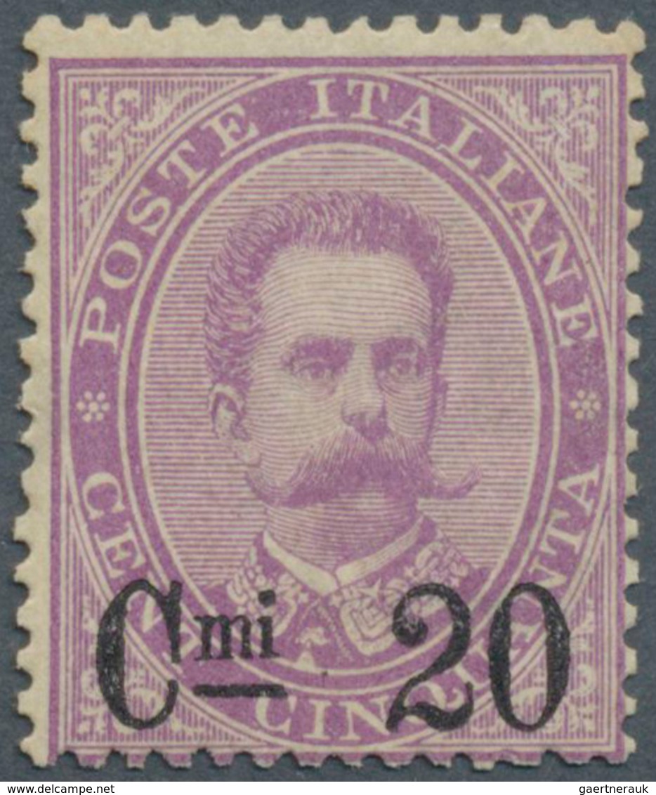 Italien: 1890, King Umberto I. 50c. Violet Surch. 'Cmi 20' Unused With Large Part Original Gum, Scar - Ongebruikt