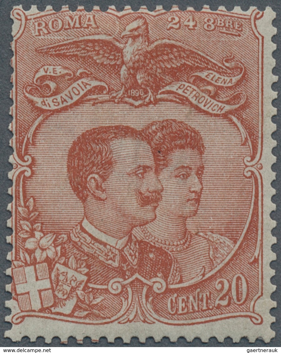 Italien: 1896: Royal Wedding Prince Victor Emanuell (III) With Princess Elena, 20 C Rare CINDERELLA - Mint/hinged