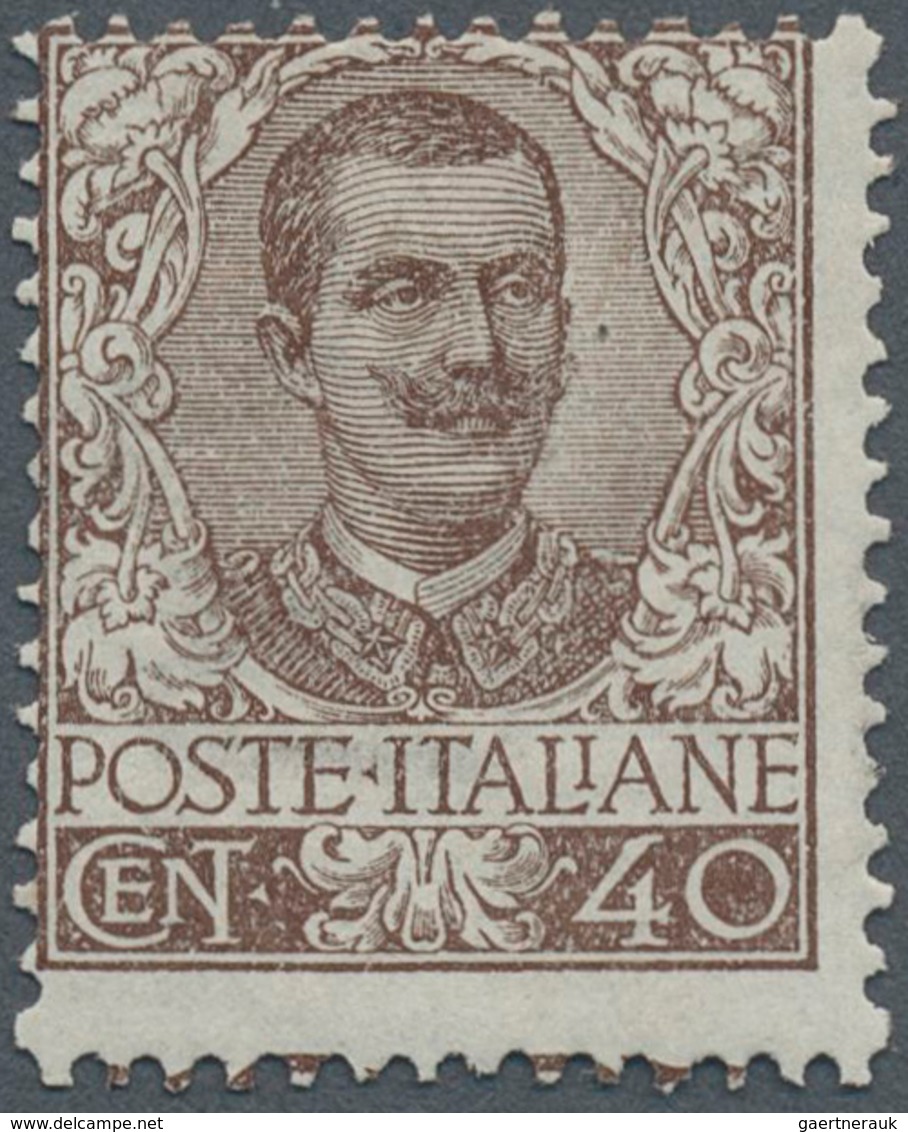 Italien: 1901, Floreali 40c. Brown, Fresh Colour, Well Perforated, Unmounted Mint, Signed And Certif - Ongebruikt