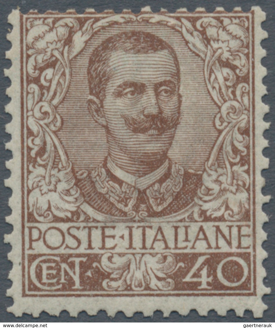 Italien: 1901, Victor Emanuel III. 40c. Brown Mint Hinged, Scarce Stamp, Mi. € 550,-- (Sass. 74, € 1 - Mint/hinged