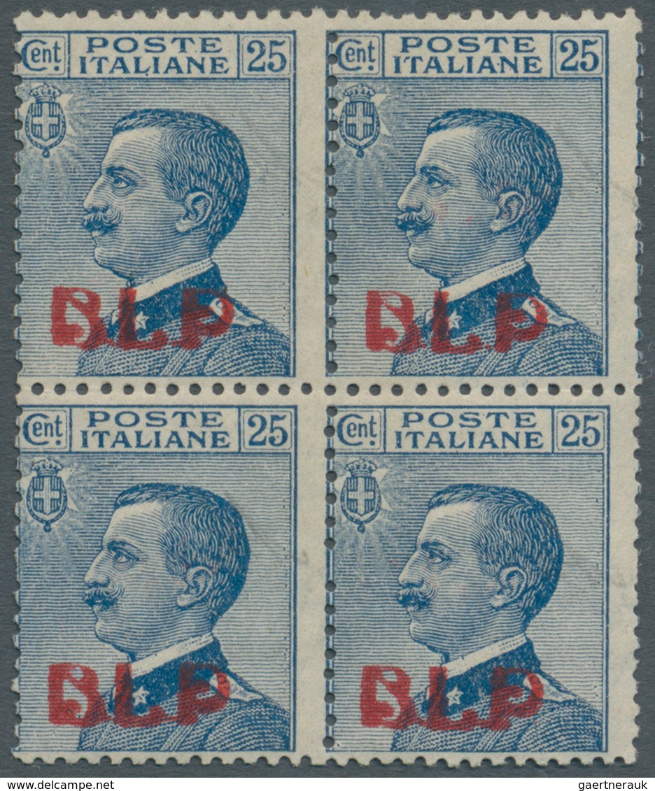 Italien: 1921, König Viktor Emanuel III. 25 C. Blau Mit Rotem Aufdruck 'B.L.P' (11½ Mm) Im Postfrisc - Ongebruikt