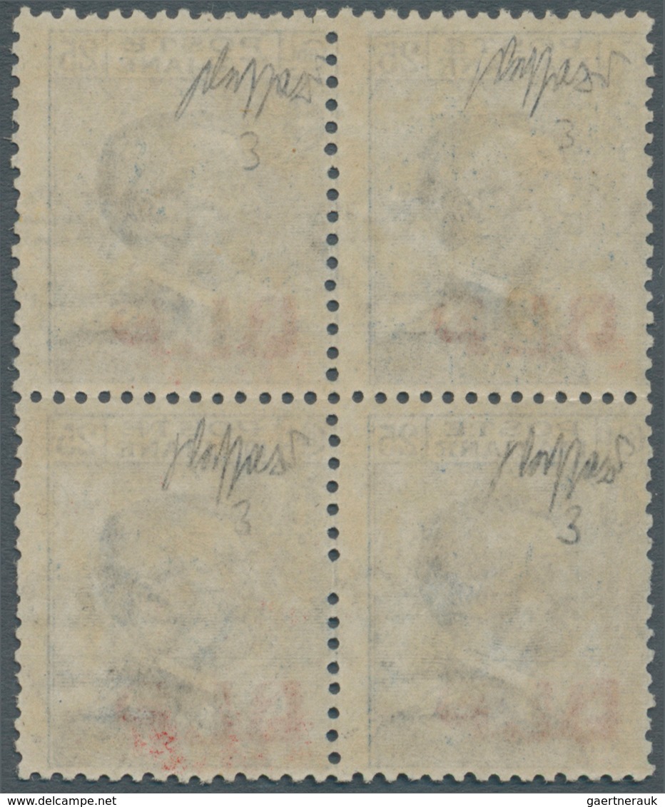 Italien: 1921, König Viktor Emanuel III. 25 C. Blau Mit Rotem Aufdruck 'B.L.P' (11½ Mm) Im Postfrisc - Mint/hinged