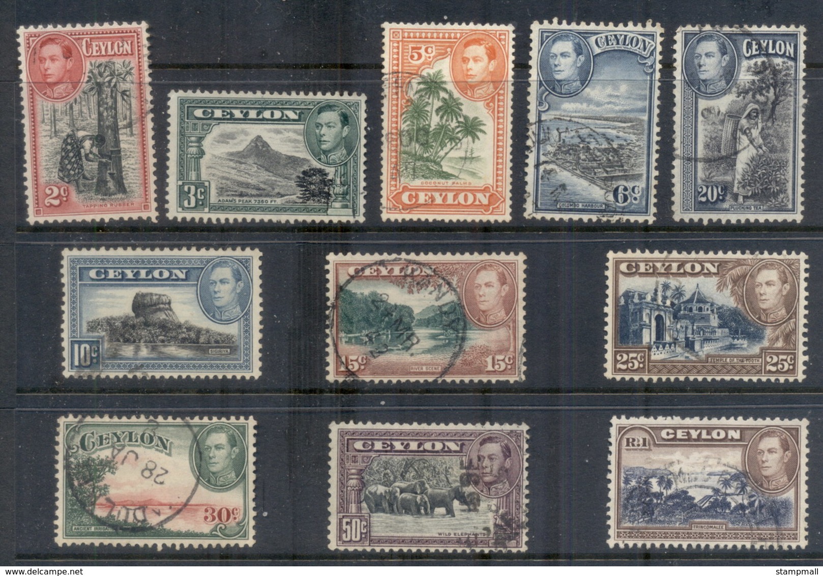 Ceylon 1938-52 KGVI Pictorials To 1RFU - Sri Lanka (Ceylon) (1948-...)