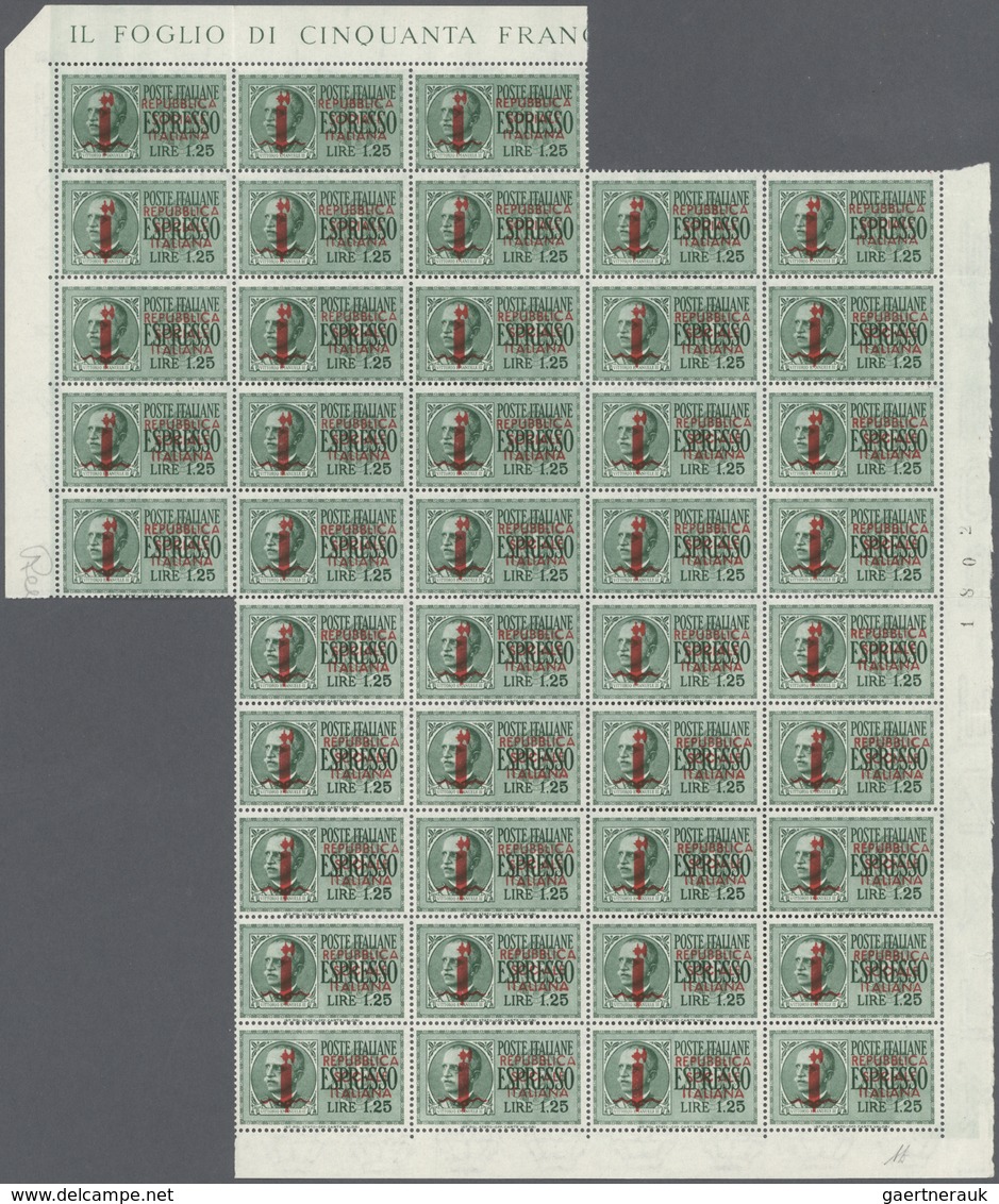 Italien: 1944: Espresso, Lire 1.25, Overprint "R.S.I." Of Florence In Carmine, Strongly Impressed, B - Mint/hinged