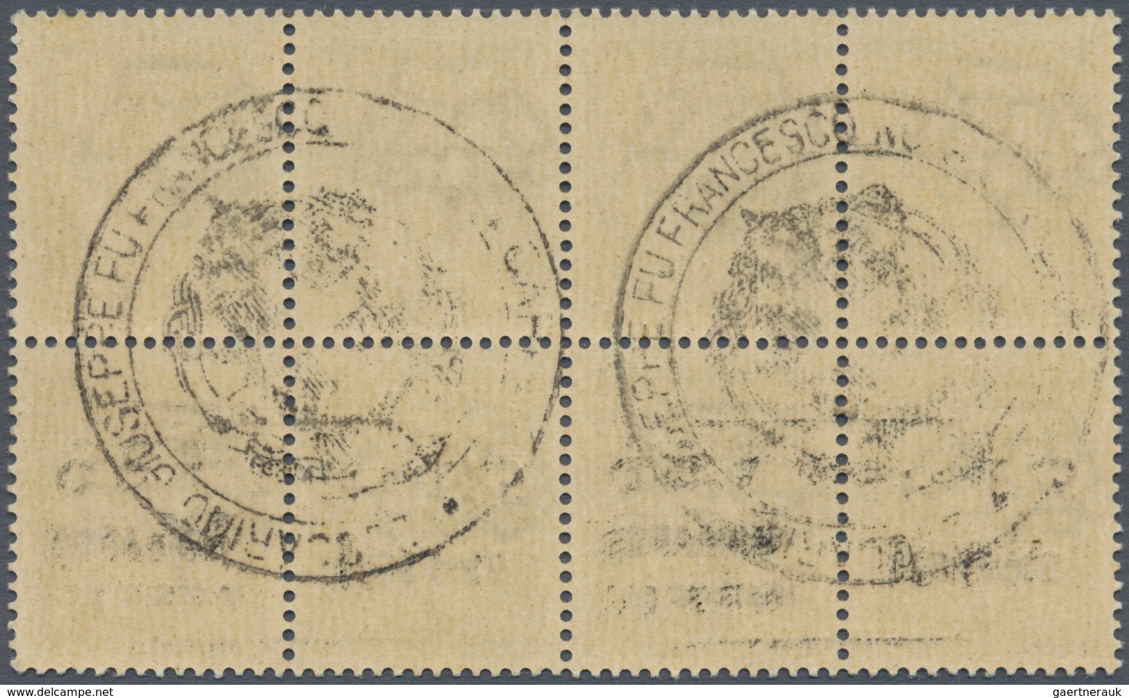 Italien: 1945, C.L.N. MASSA CARRARA Local Issue, 5 Lire On 50 C Brown Airmail Stamp, 12 Blocks Of Fo - Mint/hinged