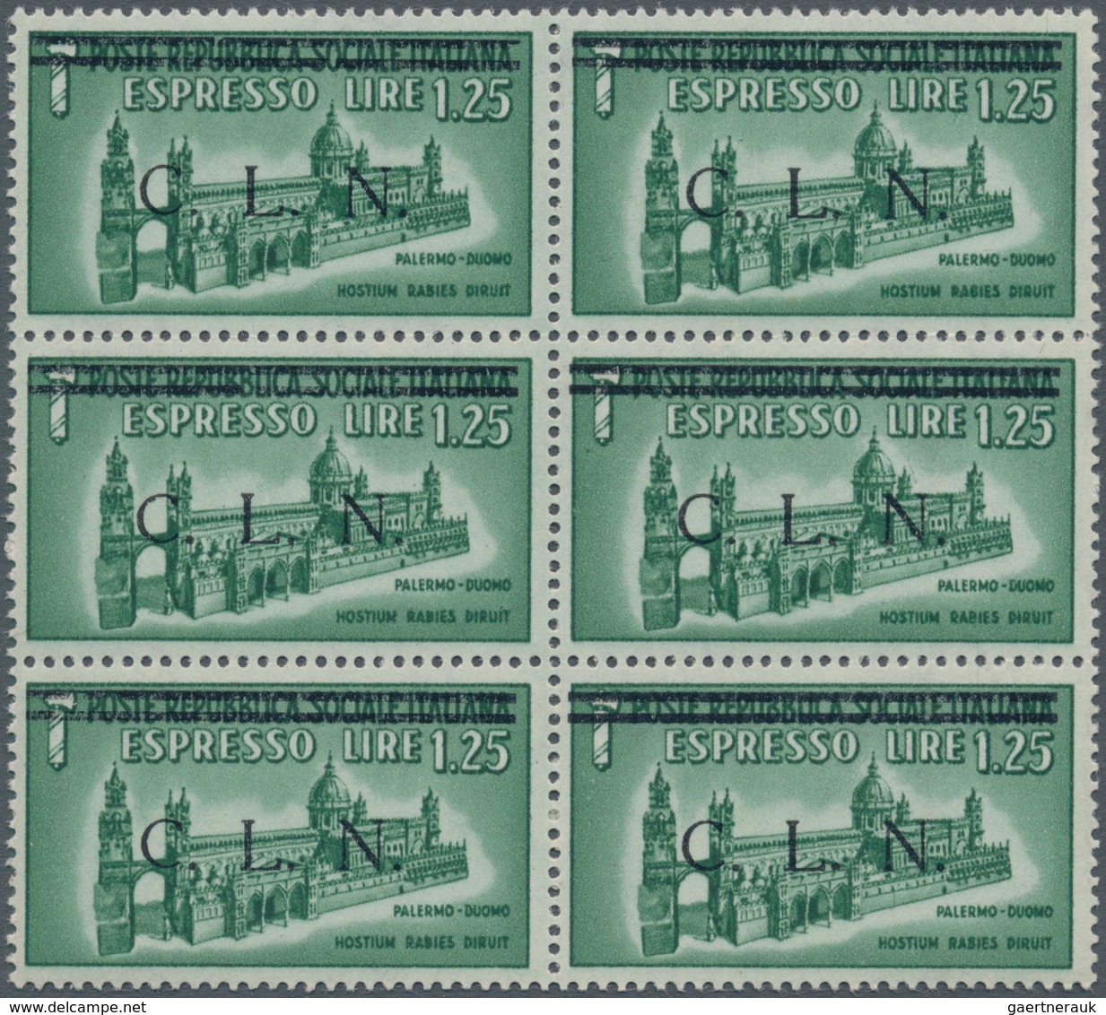 Italien: 1944, C.L.N. TORINO Local Issue, 1,25 Lire Green, Express Stamp, With Horizontal Ovp Single - Mint/hinged