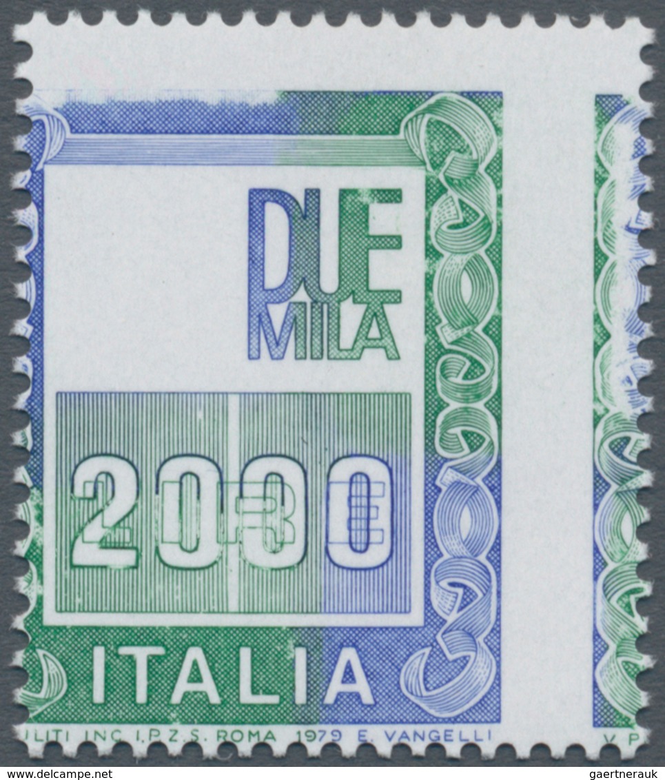 Italien: 1979, Italia 2.000 Lire With MISSING 'Italia Head' And Shifted Vertical Perforation, Mint N - Ongebruikt