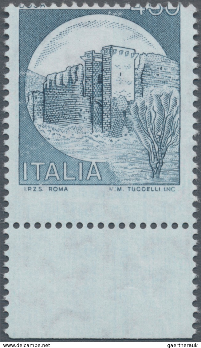Italien: 1980, Definitive Issue 'Fort Bosa' 450l. From Lower Margin With SHIFTED PERFORATION To Bott - Mint/hinged